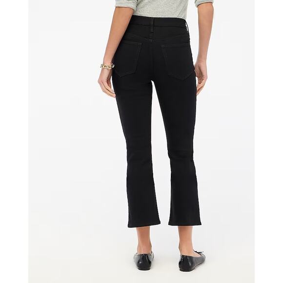 NWT J.Crew Flare crop black jean in all-day stretch womens mid rise size 34 - Picture 2 of 8
